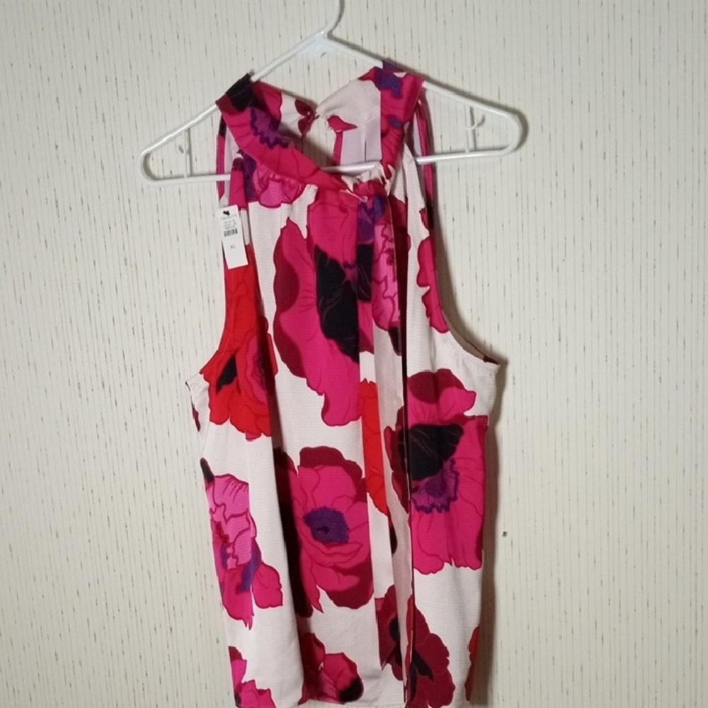 Talbots Pink and Red Floral Blouse Summer, Reunion, Vacation